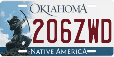 OK license plate 206ZWD