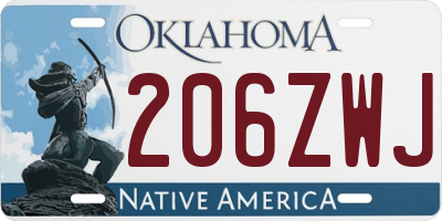 OK license plate 206ZWJ