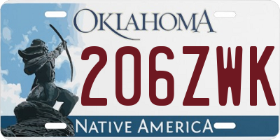 OK license plate 206ZWK