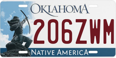 OK license plate 206ZWM