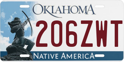 OK license plate 206ZWT