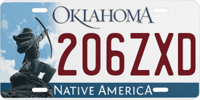 OK license plate 206ZXD
