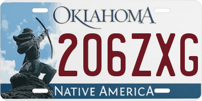 OK license plate 206ZXG