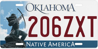 OK license plate 206ZXT