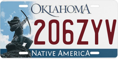 OK license plate 206ZYV