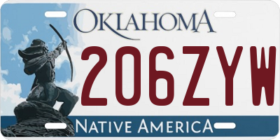 OK license plate 206ZYW