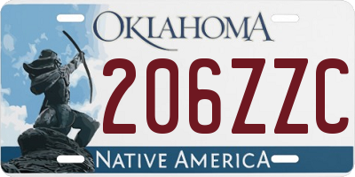 OK license plate 206ZZC