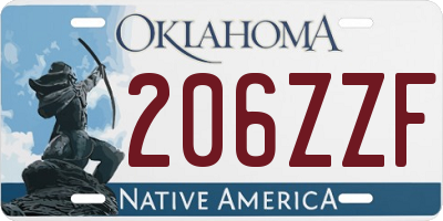 OK license plate 206ZZF