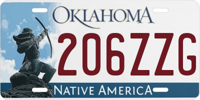 OK license plate 206ZZG