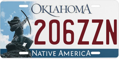 OK license plate 206ZZN