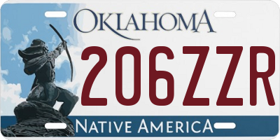 OK license plate 206ZZR