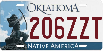 OK license plate 206ZZT