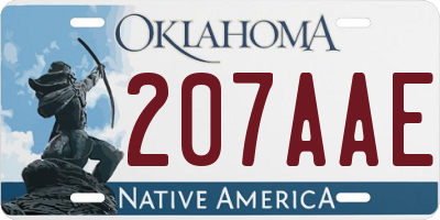 OK license plate 207AAE