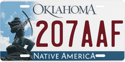 OK license plate 207AAF