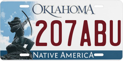 OK license plate 207ABU