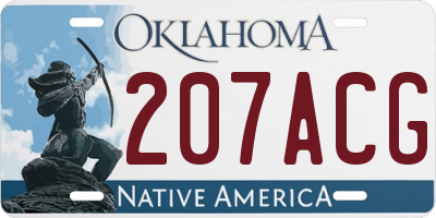 OK license plate 207ACG