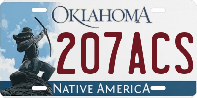 OK license plate 207ACS