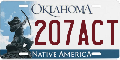 OK license plate 207ACT