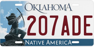 OK license plate 207ADE