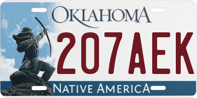 OK license plate 207AEK