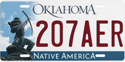 OK license plate 207AER