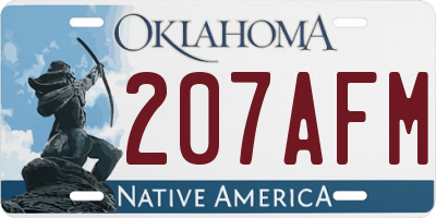 OK license plate 207AFM