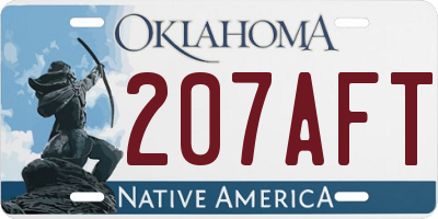 OK license plate 207AFT