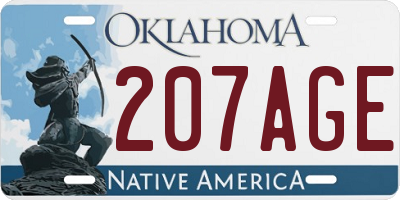 OK license plate 207AGE