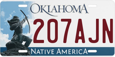 OK license plate 207AJN