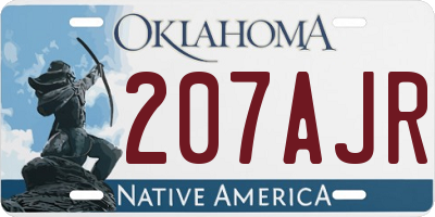 OK license plate 207AJR