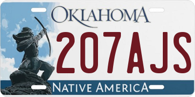 OK license plate 207AJS