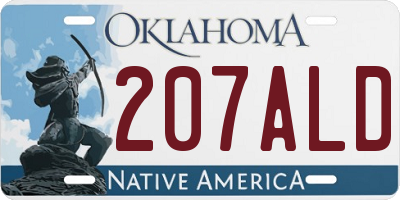 OK license plate 207ALD