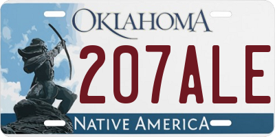 OK license plate 207ALE