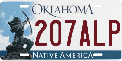 OK license plate 207ALP