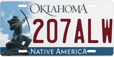 OK license plate 207ALW
