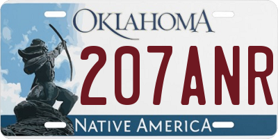 OK license plate 207ANR