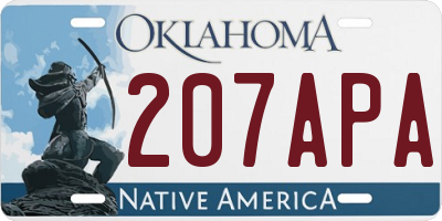 OK license plate 207APA