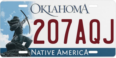 OK license plate 207AQJ
