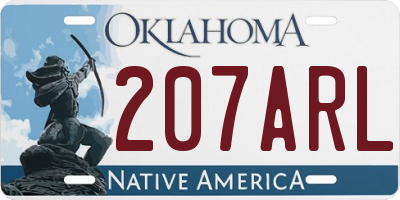 OK license plate 207ARL