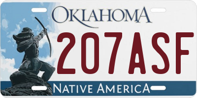 OK license plate 207ASF