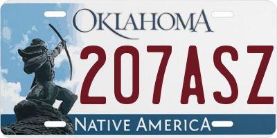 OK license plate 207ASZ