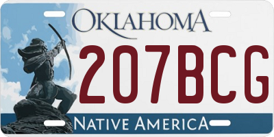 OK license plate 207BCG