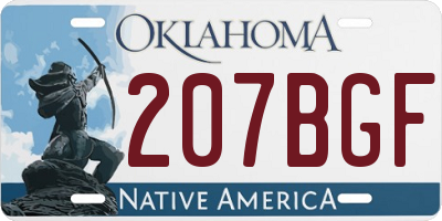 OK license plate 207BGF