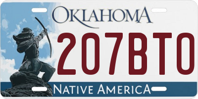 OK license plate 207BTO