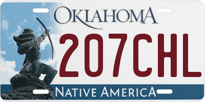 OK license plate 207CHL