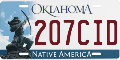 OK license plate 207CID