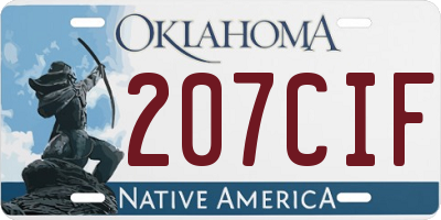 OK license plate 207CIF