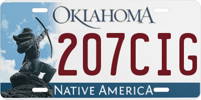 OK license plate 207CIG