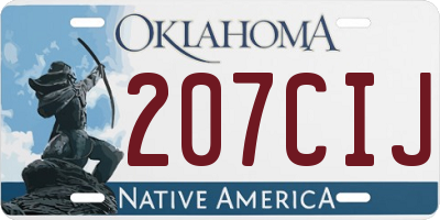 OK license plate 207CIJ