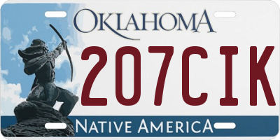 OK license plate 207CIK